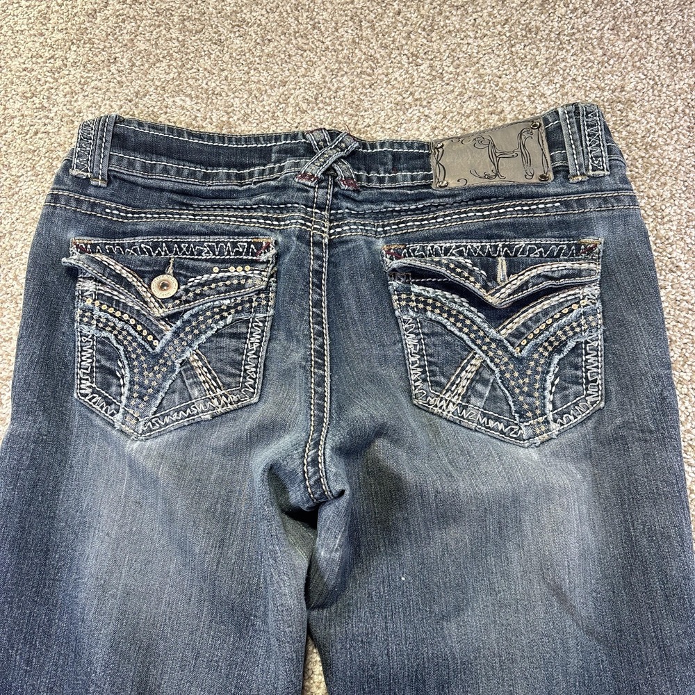 Hydraulic Jeans Women's 11/12 32x32 Blue Bootcut Rhinestone Embroidered Denim - Picture 10 of 12